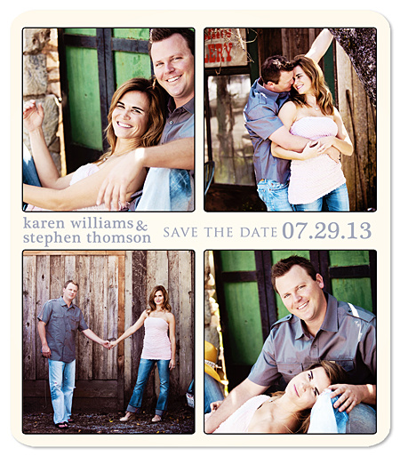 "Four Photo Blocks" Save the Date Magnet