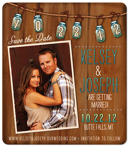 "Mason Jar" Save the Date Magnet