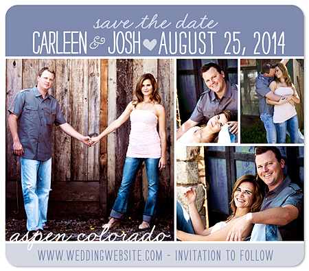 "2-Tone 4-Photo" Save the Date Magnet