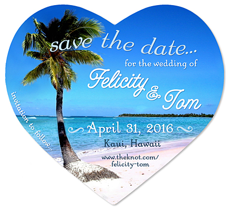 Save the Date Wedding Magnet - Tropical Heart"