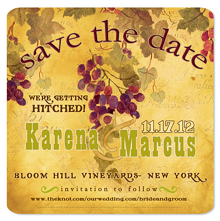 Vintage Wine Country Save the Date Magnet